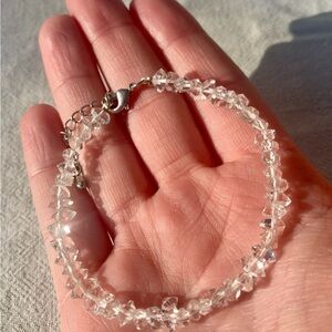 Dainty herkimer diamond bracelet